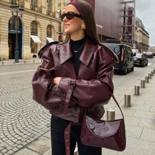 Leather Jacket Fashion Womens