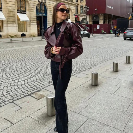 Leather Jacket Fashion Womens - Image 2