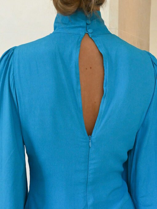 Solid Color Bell Sleeve Mini Dress - Image 2