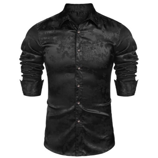 Men's Silk Satin Dress Shirt - Image 5