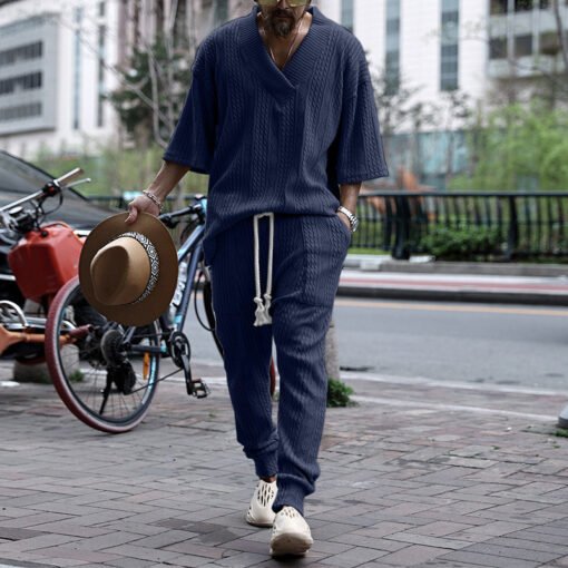 Casual Sweater Suit Men's Summer Loose Short - Image 2