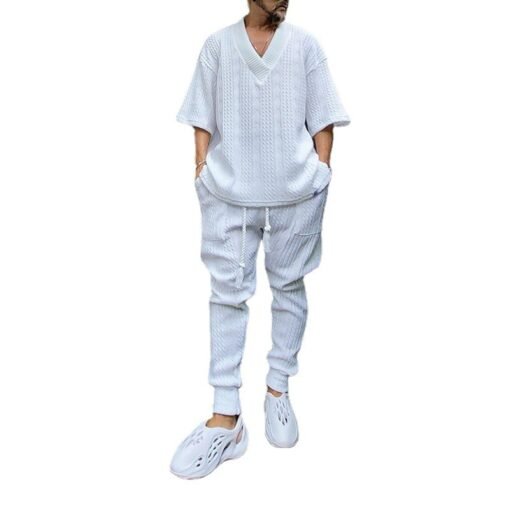 Casual Sweater Suit Men's Summer Loose Short - Image 7
