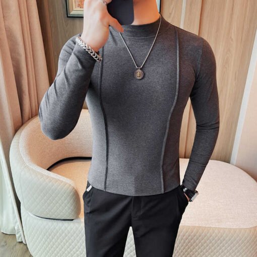 Long Sleeve T-shirt Men's Round Neck - Image 4