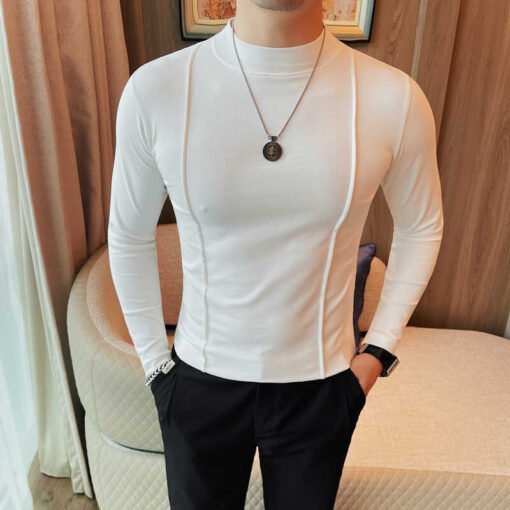 Long Sleeve T-shirt Men's Round Neck - Image 5