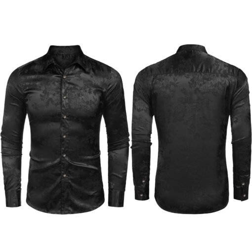 Men's Silk Satin Dress Shirt - Image 3