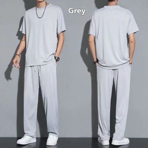 Suit Men's Short-sleeved T-shirt Trousers Sports Two-piece Set - Image 3
