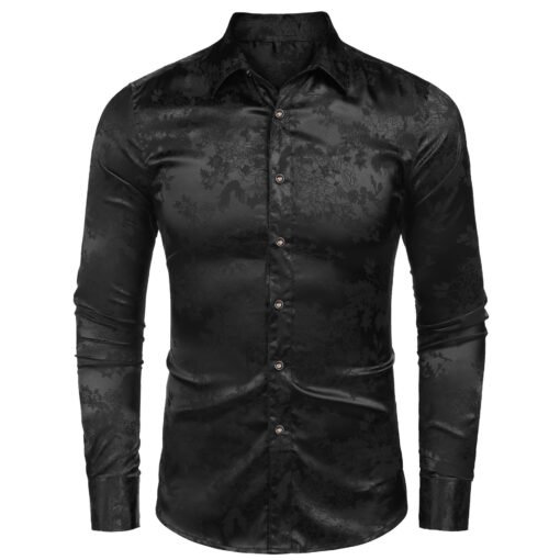 Men's Silk Satin Dress Shirt - Image 4
