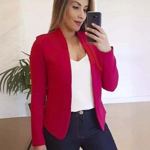 Small Suit Long Sleeve Cardigan Jacket Top - Image 2